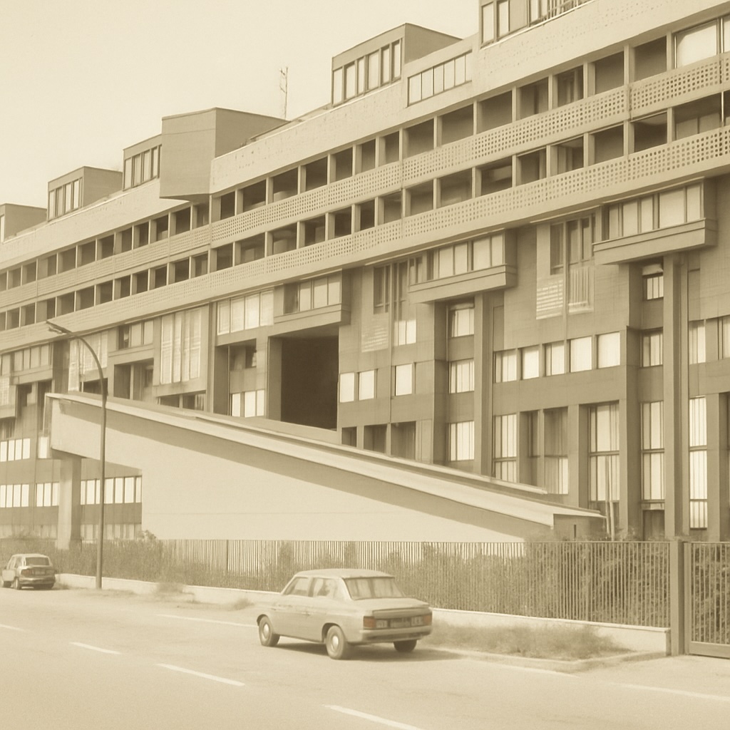 A community event happening in the plaza.